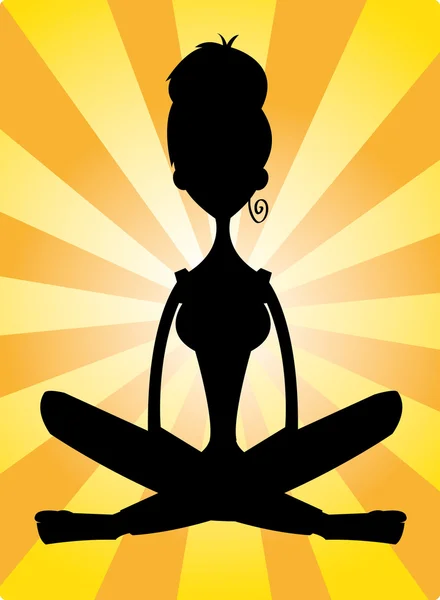女の瞑想 — ストックベクタ