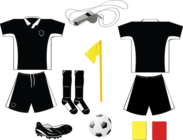Schwarz-weiße Schiedsrichterausrüstung — Stockvektor