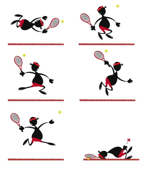 搞笑网球运动员 — 图库矢量图片