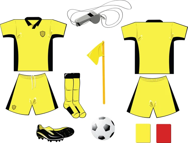 Equipamento de árbitro amarelo —  Vetores de Stock