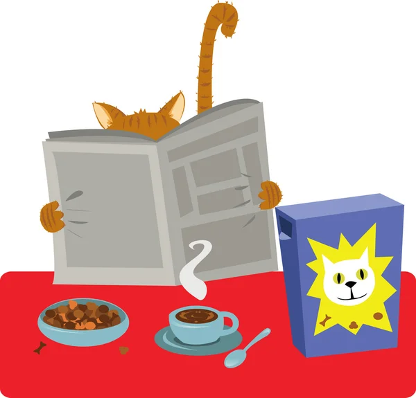 Katzenfrühstück — Stockvektor