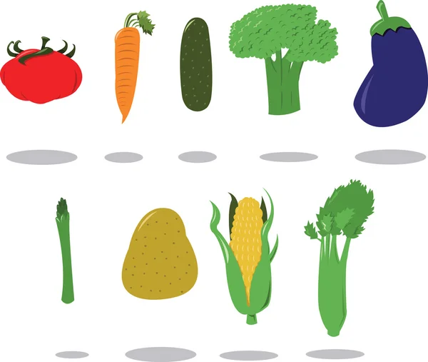 Group of Vegetables — Stock Vector