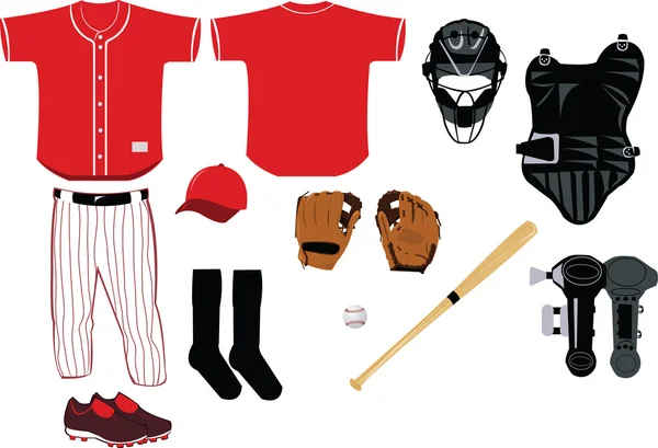 Equipamento de beisebol —  Vetores de Stock