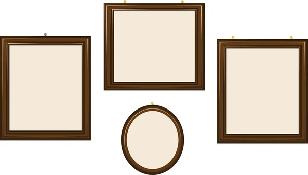 Empty Wooden Frames — Stock Vector