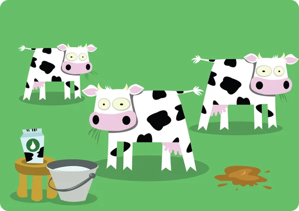 Vacas graciosas — Vector de stock