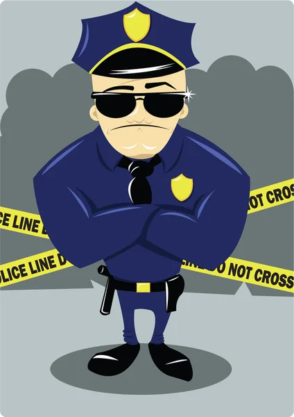 पुलिसकर्मी और अपराध दृश्य — स्टॉक वेक्टर