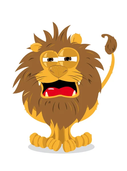 可爱的狮子和一个空白的标志 — 图库矢量图片
