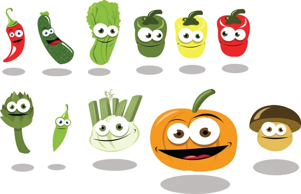 第 2 部分有趣的蔬菜 — 图库矢量图片
