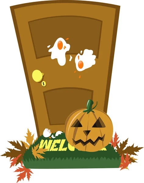 Porta di Halloween — Vettoriale Stock