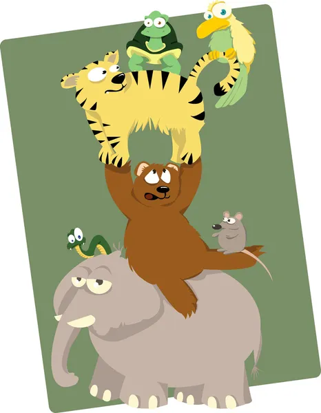 面白い動物のグループ — ストックベクタ