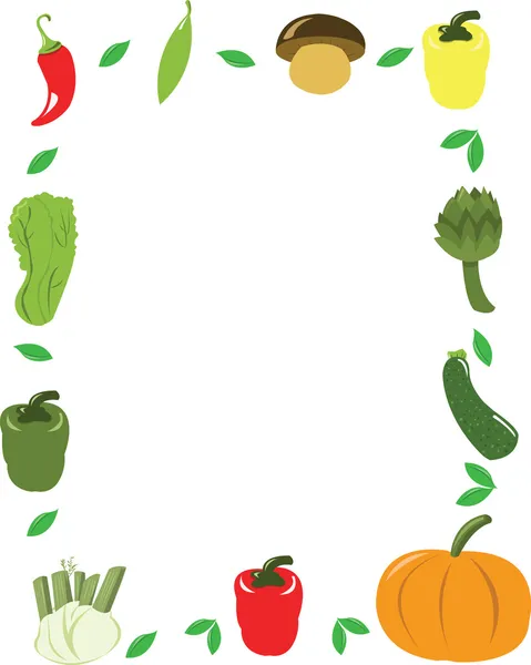 Cadre de légumes vectoriels — Image vectorielle