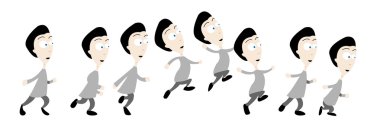 mutlu bir atlama adam