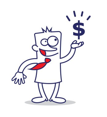 iş adamı ve dolar işareti