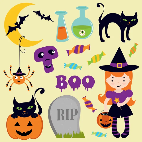 Halloween pictogrammen instellen — Stockfoto