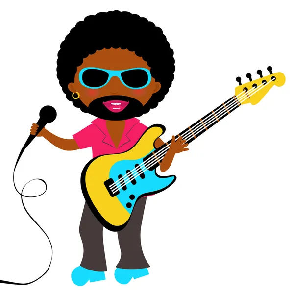 Africano - American Rock star — Vector de stock