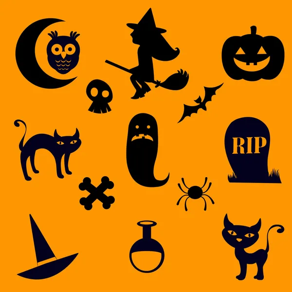 Iconos de Halloween — Vector de stock