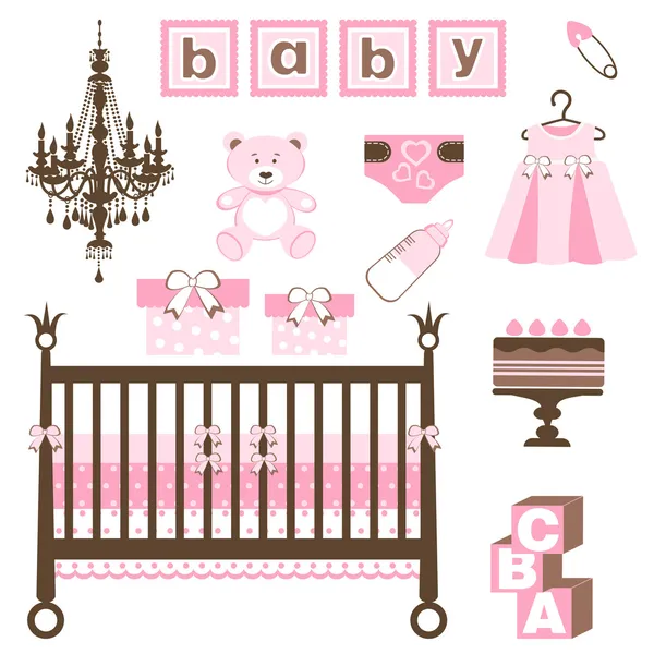 Baby flicka set — Stock vektor