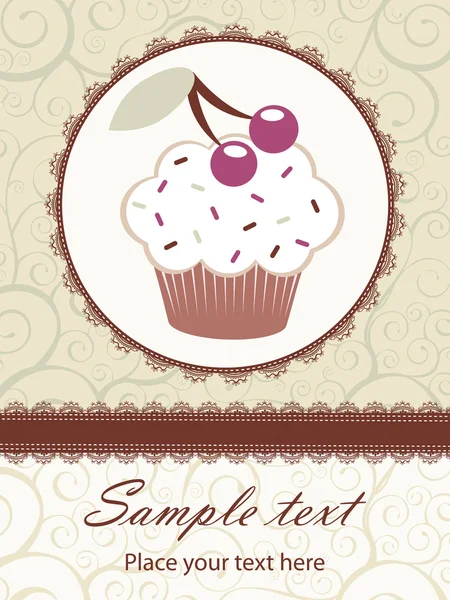 Carte avec cupcake — Image vectorielle