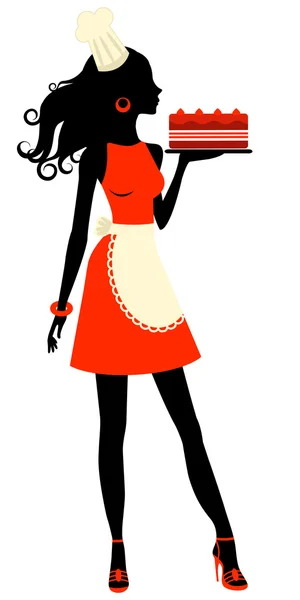 taze pişmiş kek tutan güzel baker