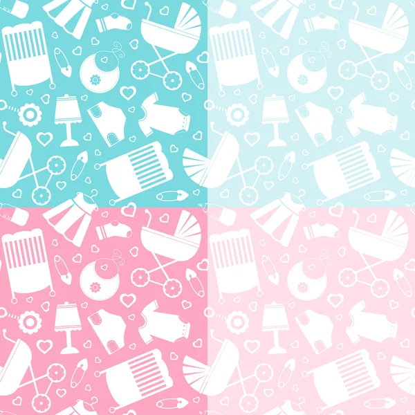 Seamless baby pattern — Stock Vector