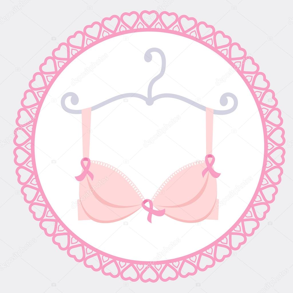 Bra with pink ribbon