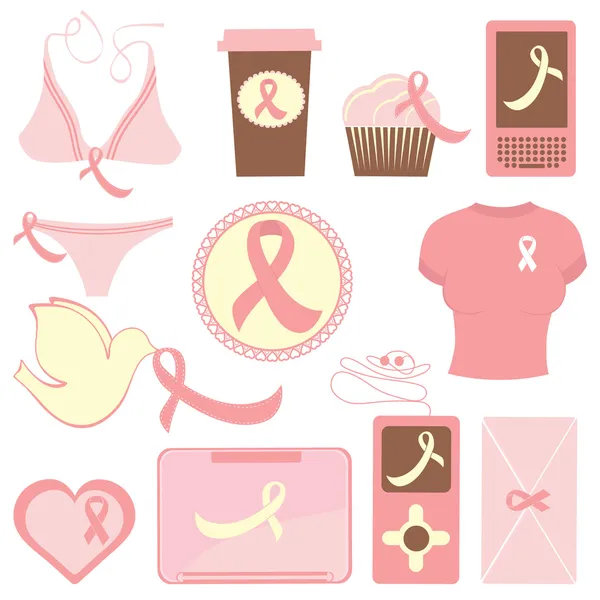 Meme Kanseri Bilinçlendirme öğeleri koleksiyonu