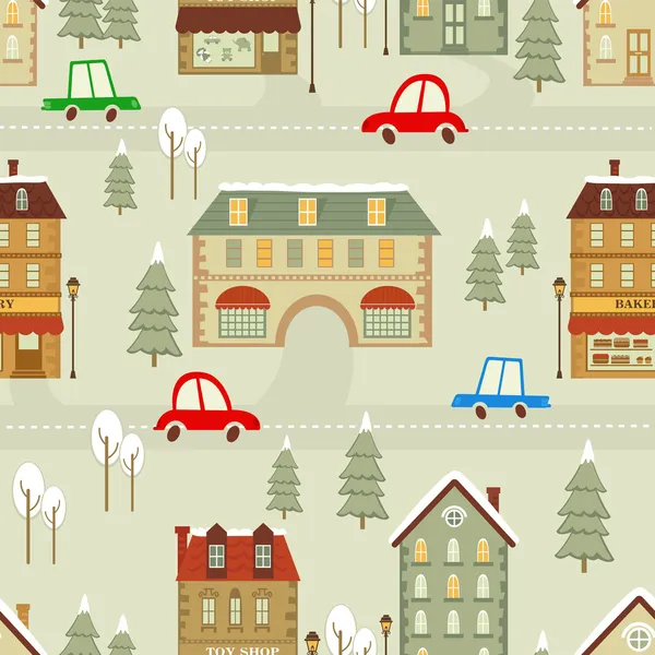 Modèle de ville de Noël — Image vectorielle