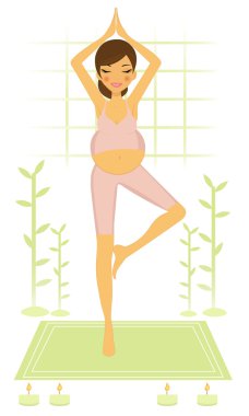 pratik Yoga ve meditasyon güzel bir hamile kadın