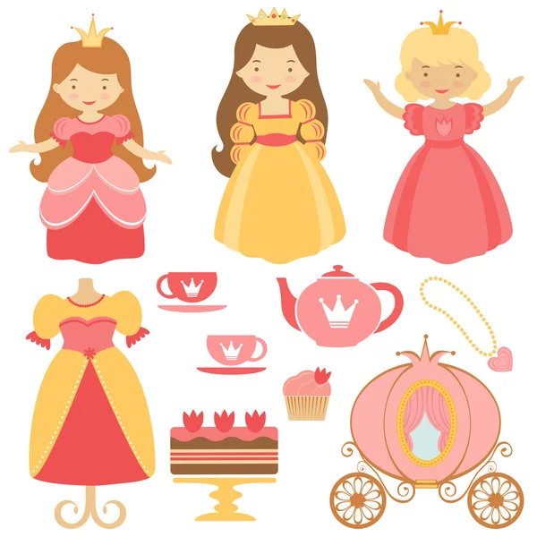 Princesa festa coleção —  Vetores de Stock