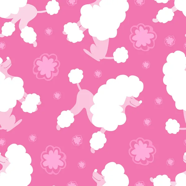 Poodle fondo sin costuras — Vector de stock