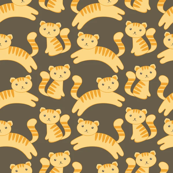 Chaton mignon motif sans couture — Image vectorielle