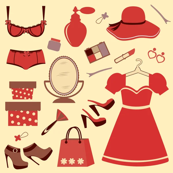 Accesorios de mujer — Vector de stock