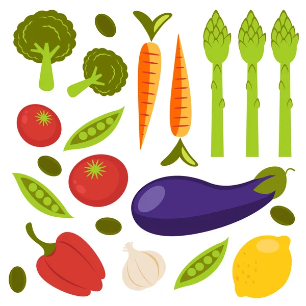 Conjunto de verduras — Vector de stock