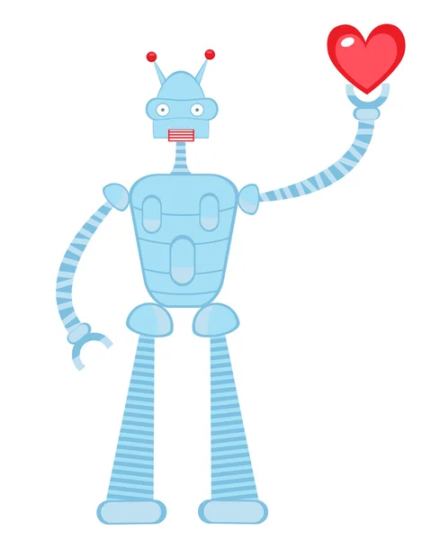 Lindo robot enamorado — Vector de stock