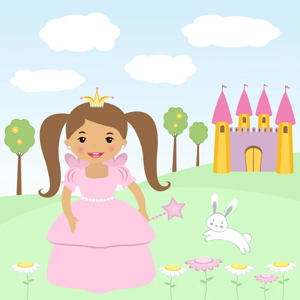 Boldog kis hercegnő — Stock Vector