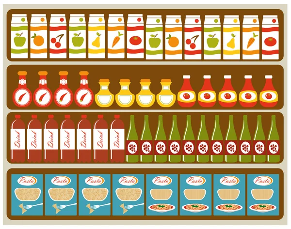 Полки в магазине — стоковый вектор