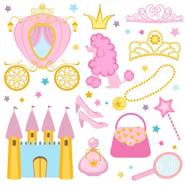 Cute princess collection — Stock Vector