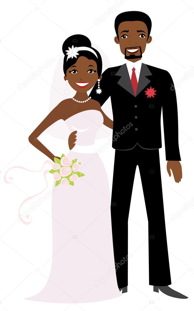 African American couple getting married