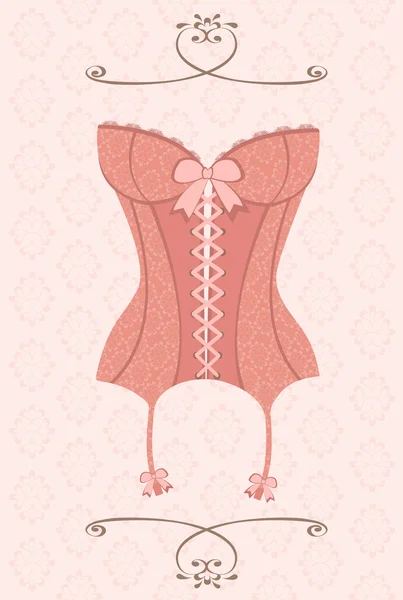 Élégant corset rétro — Image vectorielle