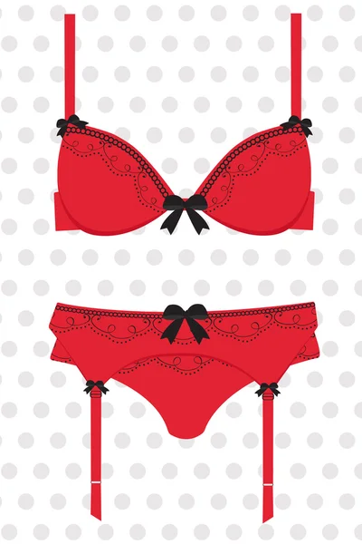 Sexy lingerie rossa — Vettoriale Stock