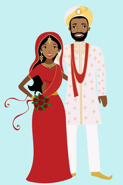 Indiano coppia ottenere sposato — Vettoriale Stock