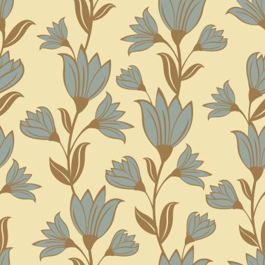 retro tarzı çiçek seamless modeli