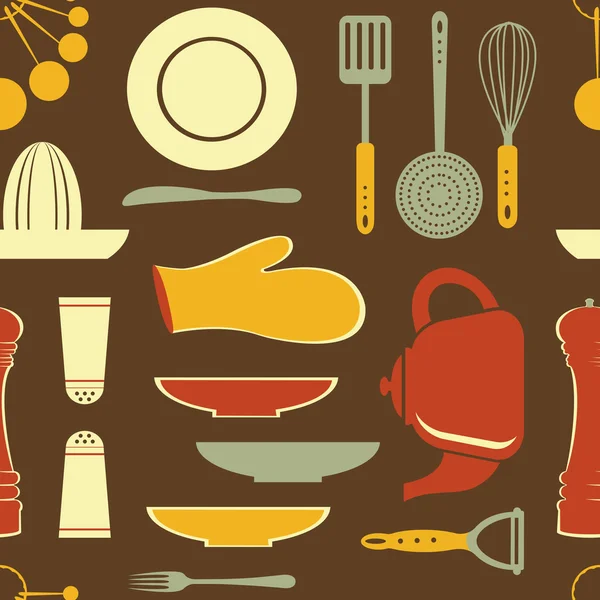 Modèle de cuisine de style rétro — Image vectorielle