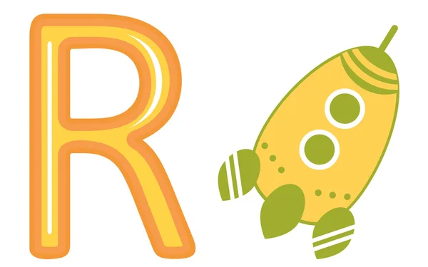 R is for rocket — Stock Vector