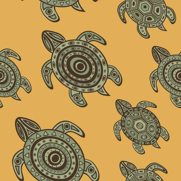 Seamless pattern with sea turtles — Stock Vector