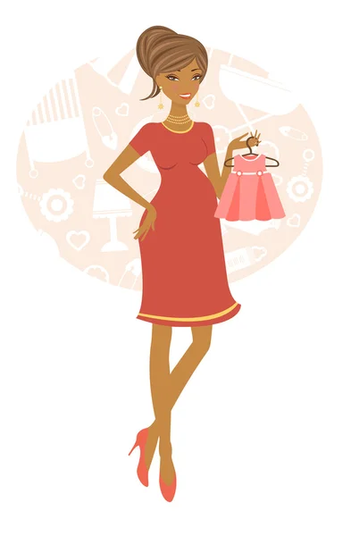 Femme afro-américaine Shopping — Image vectorielle