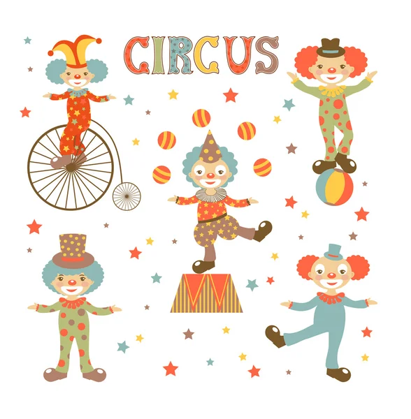 retro tarzı palyaço koleksiyonu