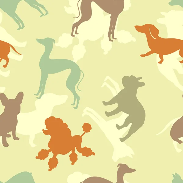 Chiens motif sans couture — Image vectorielle