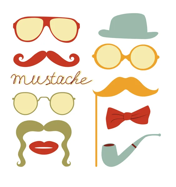 Colorful mustache party — Stock Vector