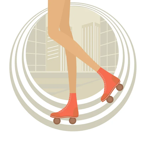 Patinaje en la ciudad — Vector de stock